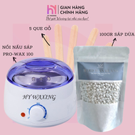 [CHE TÊN] Set Nồi Nấu Sáp ProWax100 HY WAXING + 100gr Sáp Premium Siêu Bám Lông Tặng Kèm Que