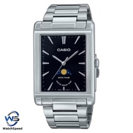 Casio MTP-M105D-1A MTPM105D-1A Black Analog Moon Phase Rectangle Mens Casual Dress Watch