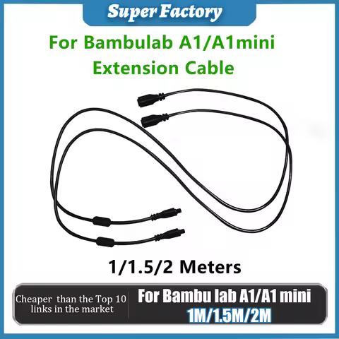 For Bambu Lab AMS Lite Extension Cable with Magnetic Ring Filter 1M/1.5/2M 4pin Cables Bambulab A1 A