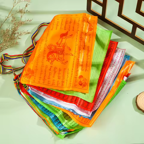 30pcs/set 8.4m Tibetan Buddhist Prayer Flags 5 Colors Fabric Craft Polyester Tibet Style Decorative 