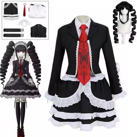 Dangaronpa Celestia Ludenberg Cosplay Dangaronpa Costume School Uniform Women's Halloween Full Set G