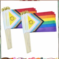 50 Pack Intersex Progress  Pride Stick Flag Small Mini Rainbow Hand Held LGBTQ Flags,5x8 Inch candle