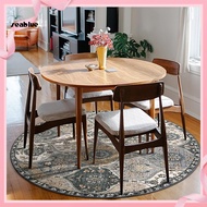 Polyester Fiber Rug Moroccan Round Rug Vintage Floral Moroccan Area Rug Machine Washable Living Room
