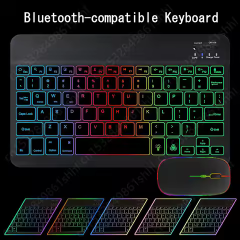 Clavier Azerty Francais Keyboard For Xiaomi Pad 6 Pro Mi Pad 6 Mi Pad 5 Pro Rainbow Backlight Wirele