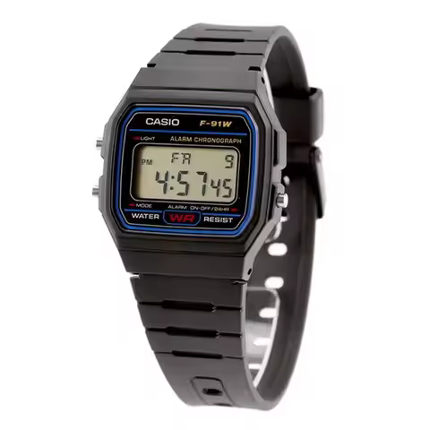 Casio F-91W-1 All Match Daily Casual Watch Retro Small Square LCD Display Waterproof Fashion Trendy 
