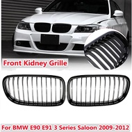 Glossy Black Front Single Slat Sport Kidney Grille Grill For BMW 3 Series E90 E91 Sedan Touring 2009