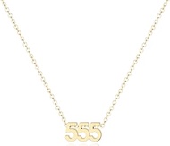 Angel Number Necklace for Women,18K Gold Plated 111 222 333 444 555 777 888 999 1111 Necklace Numero