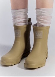 (現貨39碼 韓碼250) 韓國 Marithe Francois Girbaud Classic logo rain Boots Low Oatmeal Brown