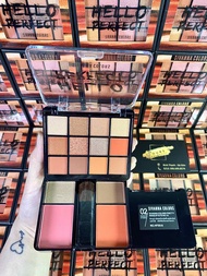 Bảng Mắt Má Hồng Tạo Khối Sivanna Hello Perfect Có Nhũ HF5016 - Bảng Màu Mắt Kèm Má Hồng Sivanna HF5