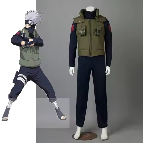 Hatake Kakashi Cosplay Costumes Anime Show Uniform Ninja Clothing Halloween Costume Set For Men Vest