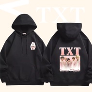M-3XL Txt Printed Cotton Hoodie Fans Support Sweatshirt Unisex Long Sleeve Casual Hooded Pullover Ho
