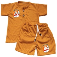 Set Kiano Anak Terbaru Sablonan Model Mixue Laki Laki Perempuan Setelan Anak 1-5 Tahun