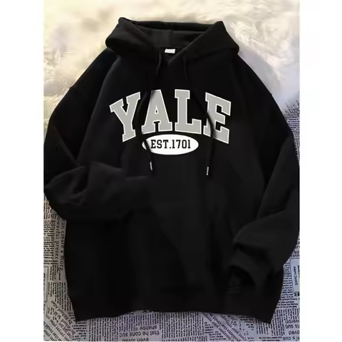 Yale University Unisex Long Sleeve Printed Hoodie Casual Sweatshirt Pullover Sweatshirt Adult Sports