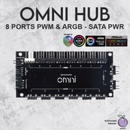Tecware Omni Hub 8 Port 3 PIN 5V ARGB + PWM Hub - SATA Powered Motherboard Sync
