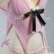OWARI Cosplay Costume - Pink Sweater Bunny Suit Dress | Anime Azur Lane cosplay