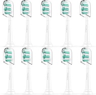 Toothbrush Replacement Heads for Philips Sonicare ProtectiveClean DailyClean Electric Toothbrush Head 1 2 Series Plaque Control Gum 4100 5100 C1 C2 C3 G2 HX9023 Snap-on, 10 Pack