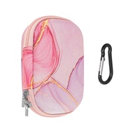 Geekria Earbuds Case Compatible with Logitech Zone True Wireless, Walker's Silencer True Wireless Earbuds (Pink Marble)