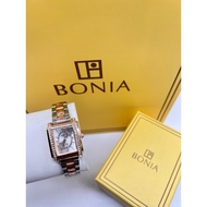 [ PREMIUM ITEMS✅] New BONIA Diamond with Date Jam Tangan Wanita Stainless Steel Rosegold Ladies Luxu