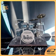 Mini Set Drum Model Kit Dapat Di Rakit-Miniatur DIY Alat Musik Set Drum Metal