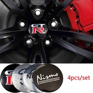 4Pcs/set 56mm Car Wheel Hub Caps Stickers Rim Center Sticker Auto Accessories for Nissan Nismo GTR Qashqai X-Trail
