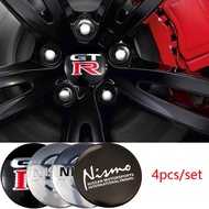 4Pcs/set 56mm Car Wheel Hub Caps Stickers Rim Center Sticker Auto Accessories for Nissan Nismo GTR Q