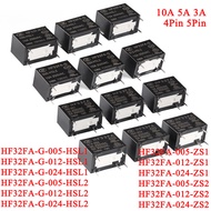 HF32FA HF32FA-G -005 -012 -024 -ZS1 -ZS2 -HSL1 -HSL2 4PIN 5Pin 3A 5A 10A Power Relay 5V 12V 24V DC A