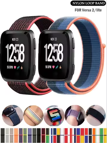 Nylon Loop Strap for Fitbit Versa 2 Smartwatch replacment Bracelet Accessories wrist Sport correa Fi