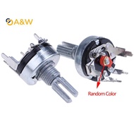 A&W 5Pcs RV17 With Switch Potentiometer B1K 2K 5K 10K 20K 50K Handle Length 15mm 5Pin Switch Carbon 