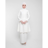 Hijabistahub Preloved Marwa Kebaya Nikah Off white Kurung Bride