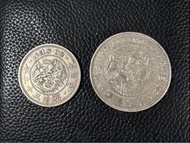 日本銀幣一對