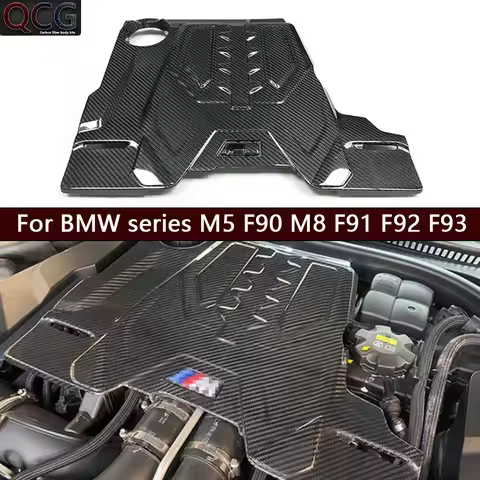 For BMW series M5 F90 M8 F91 F92 F93 Dry Carbon fiber engine hood Replacement installation engine ho