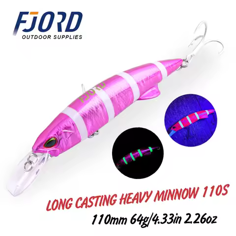 FJORD Glow UV 110mm 64g Sinking Hard Baits Fishing Lure Long Casting Sea Depth Saltwater Trolling Lu