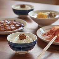 日本霜山 日式和風藍陶瓷碗盤餐具6件組