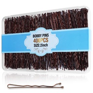 400Pcs Bobby Pins Brown, Cyluer Bobby Pin, 2 Inch Premium Bobby Pins Secure Hold & Pain Free For Wom