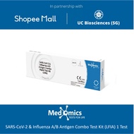 MEDOMICS SARS-CoV-2 & Influenza A/B Antigen Combo Test Kit (LFIA) 3 in 1 COVID19 ART Self Test - 1 T