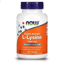 [exp10/2026] กรดอะมิโนจำเป็นสำหรับร่างกาย Now Foods L-Lysine 1000 mg 100 Tablets