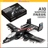 IWONDERS IW001 Military A10 Warthog Thunderbolt Fighter Jet Building Blocks Army Airplane Model Bric
