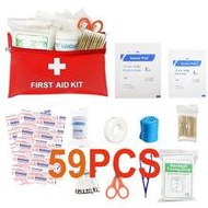 Small Travel First Aid Kit - 59 Pieces, Clean & Protect Most Injuries, Ready For Emergency At Home, 