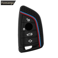 FOREVERGO Car Silicone Key Fob Case 4-Button Style with Dual Line Pattern Scratch & Drop Protection 