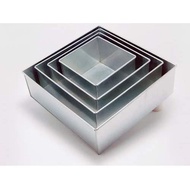 Aluminium Deep Square Cake Pan | Acuan Kek Segi Empat(Height 3inch) (Size: 5x5/6x6/7x7/8x8/9x9/10x10