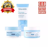 Paket Wardah Lengkap 1 set glowing Lightening Series isi 3 pcs Original 100% Cream Wardah Siang Mala