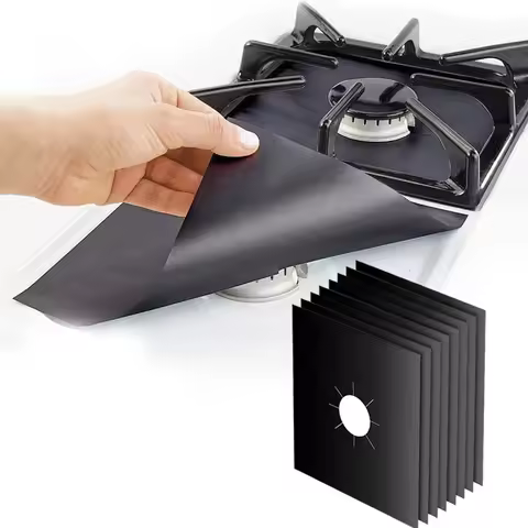 4pcs Stove Burner Cover Reusable Foil Cover Gas Stove Protector Non-Stick Stovetop Burner Sheeting M