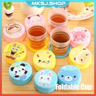 Foldable Cup Portable Travel Cartoon Cup Collapsible Outdoor Picnic Kids Children Water Cup Cute Caw