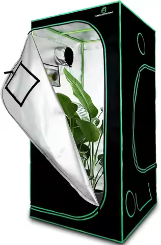 4x4 Reflective Mylar Hydroponic Grow Tent with Observation Window and Waterproof Floor Tray for Indo