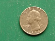 [大橋小舖] 美國1988年25美分(QUARTER  DOLLER)硬幣 / 直徑2.4公分 / 人頭與美國國海鵰圖案
