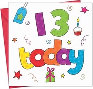 Twizler 13th Birthday Card for Boy or Girl - Thirteen Birthday Card Boy - Thirteen Birthday Card Gir