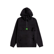 Jacket Cougle Anorak Hitam Polos Mano Elzanoi - Jaket Parasut Gropcore Casual Pria dan Wanita Anti A