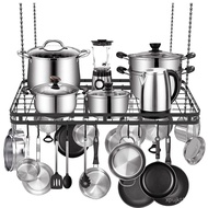 Foldable Kitchen Rack Kitchen Kitchen Pot Rack Wall-Mounted Pot Rack Rack Iron Ceiling Pot Rack Hang