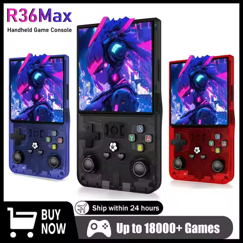 R36MAX Retro Handheld Video Game Console Linux System 4.0 Inch IPS Screen R36S Portable Pocket Video