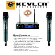Kevler UZ-700 dual UHF wireless microphone system mic